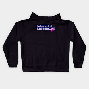 80s Retrowave Brain Wreck TV Kids Hoodie